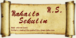 Mahailo Sekulin vizit kartica